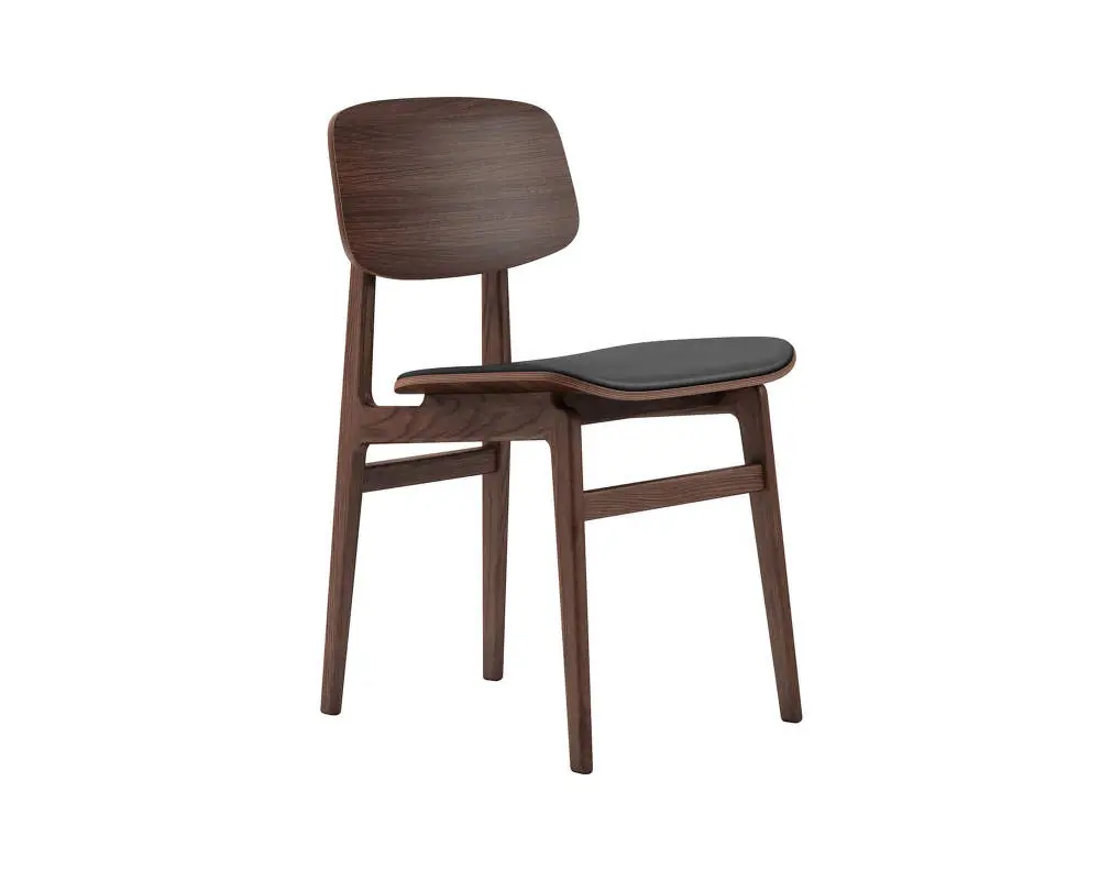 Čalouněná jídelní židle NY11, dark smoked oak / ultra leather Black 41599 Super Cena