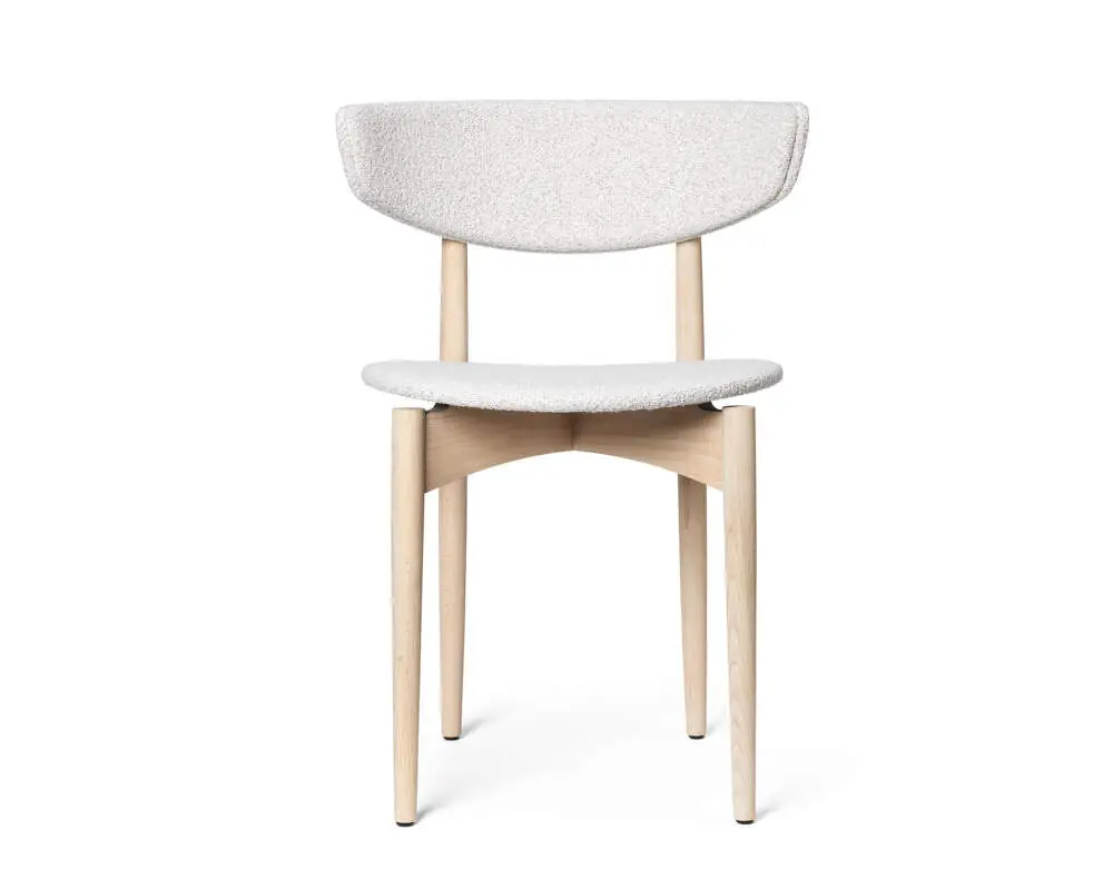 Značkový Čalouněná jídelní židle Herman Wood, white beech/off-white
