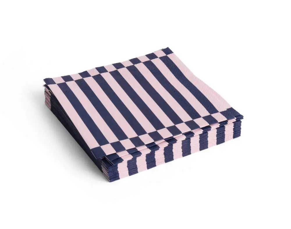 Tovární Cena Ubrousky Pattern Lunch 20ks, light pink and dark blue pillar stripe