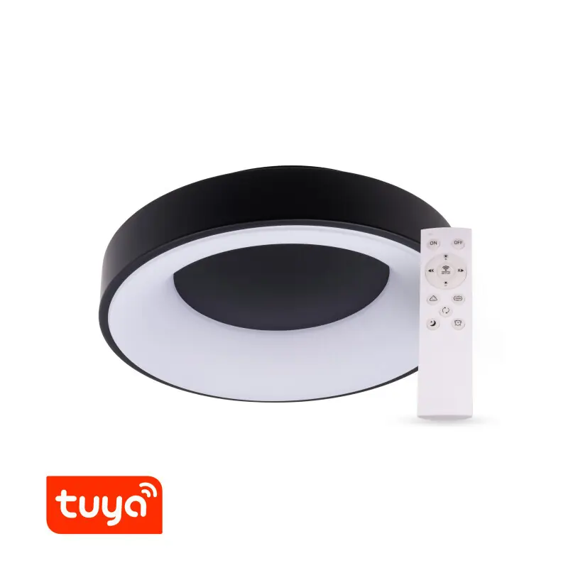 Zlevněný SMART Tuya LED svítidlo ZULU 48W CCT kulaté černé