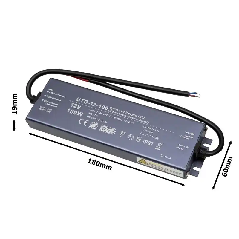 Dokud Zásoby Vydrží LED zdroj 12V 100W UTD-12-100 Záruka 5 let