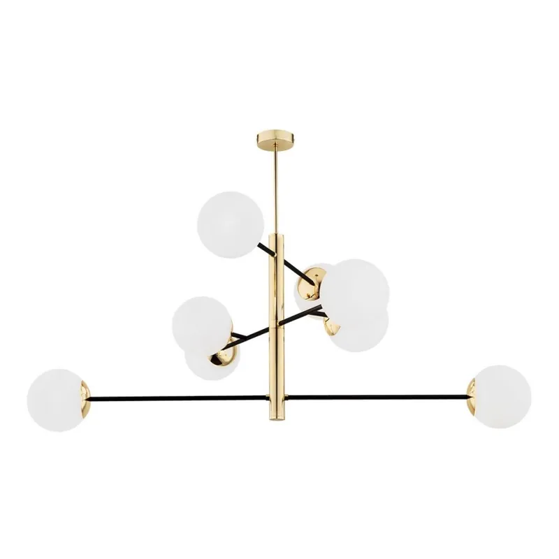 Argon 5041 - Lustr na tyči CAMERON 8xE27/15W/230V mosaz/černá Expresní Doručení