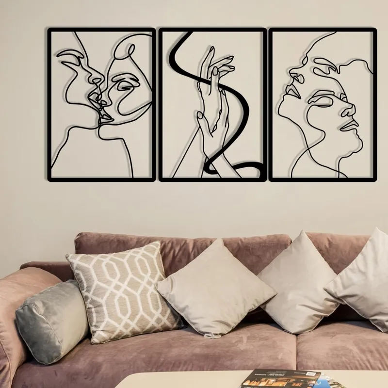 Výprodej SADA 3x Nástěnná dekorace 109x50 cm láska kov
