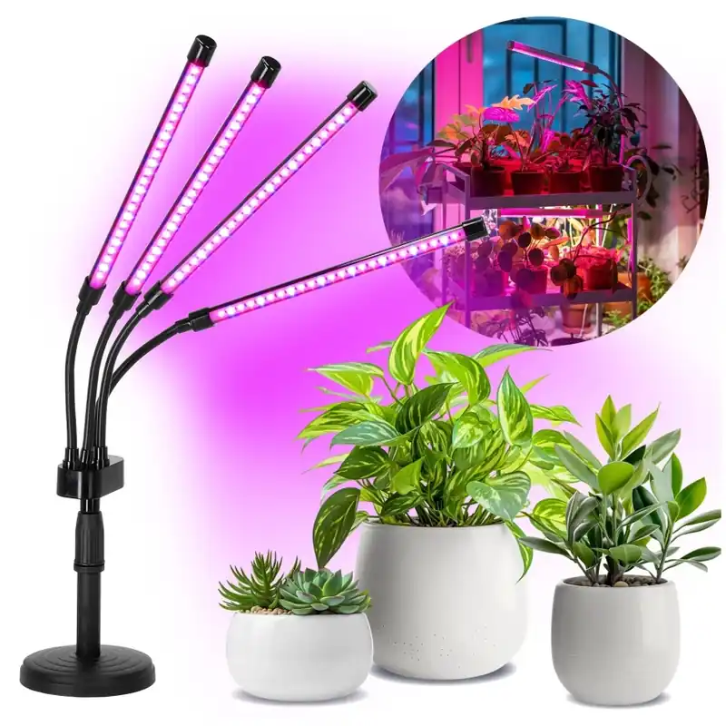 Originální LED Stmívatelná flexibilní stolní lampa pro pěstování rostlin VITARO 4xLED/10W/230V černá