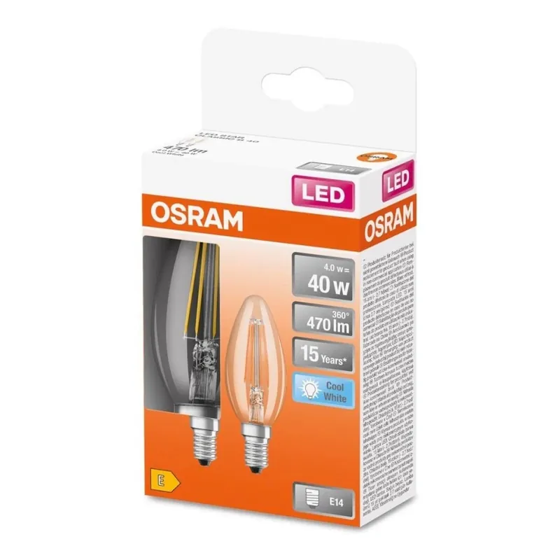 Kup Teď SADA 2x LED Žárovka FILAMENT B35 E14/4W/230V 4000K - Osram