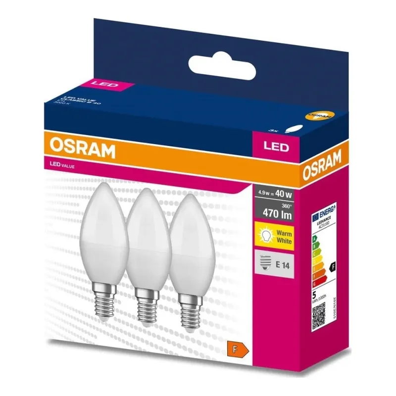 SADA 3x LED Žárovka B38 E14/4,9W/230V 3000K - Osram Poslední Šance