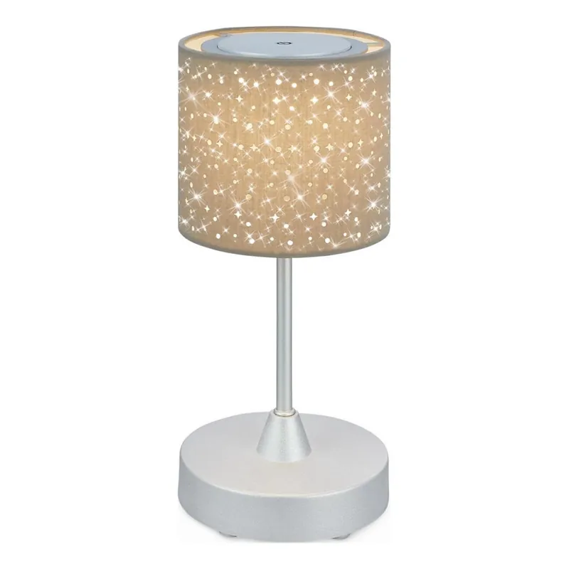 Objednat Nyní Brilo - LED Stmívatelná nabíjecí venkovní stolní lampa LOLE LED/3W/5V 2000mAh IP44 stříbrná/béžová