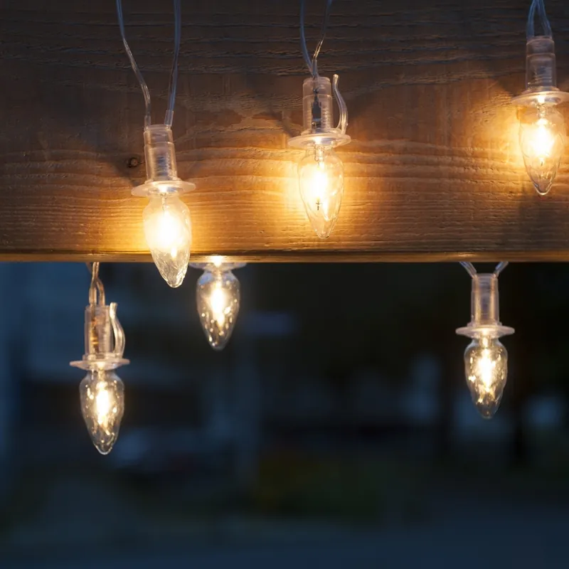 Nejprodávanější Rozšiřovací LED venkovní řetěz CONE FILAMENT 20xE10 14m čirá/teplá bílá IP44, Vyrobeno v ČR