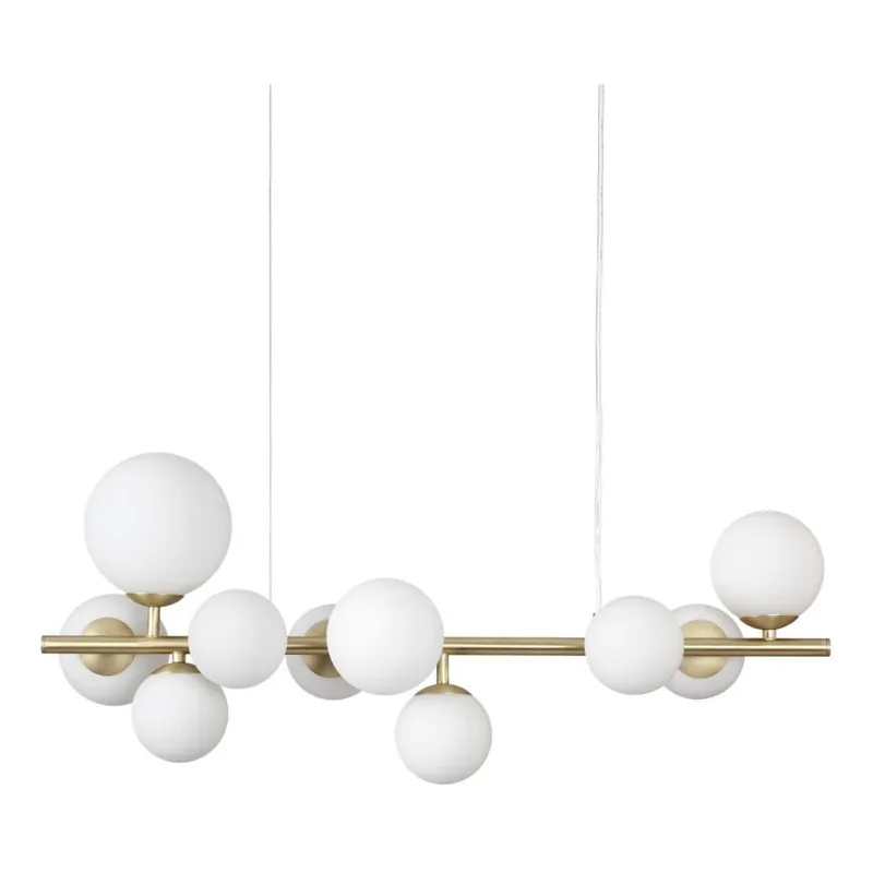 Ideal Lux - LED Lustr na lanku PERLAGE 10xG9/3W/230V 81 cm zlatá/bílá Akce
