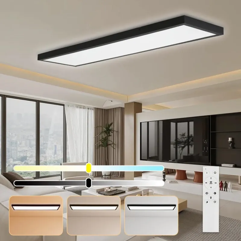 Brilagi - LED Stmívatelné koupelnové stropní svítidlo FRAME SMART LED/50W/230V 120x30 cm 3000-6000K IP44 černá + dálkové ovládání Vrácení Zdarma