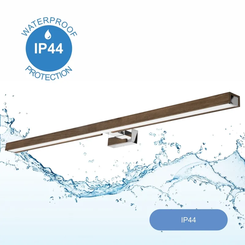 Hit Sezóny Brilagi - LED Koupelnové osvětlení zrcadla WOODY MIRROR LED/15W/230V 90 cm IP44 dub ořech/lesklý chrom