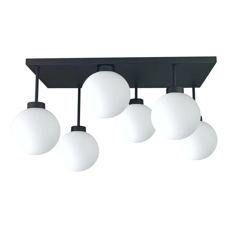 Originální Přisazený lustr DEA 6xE14/60W/230V černá/bílá