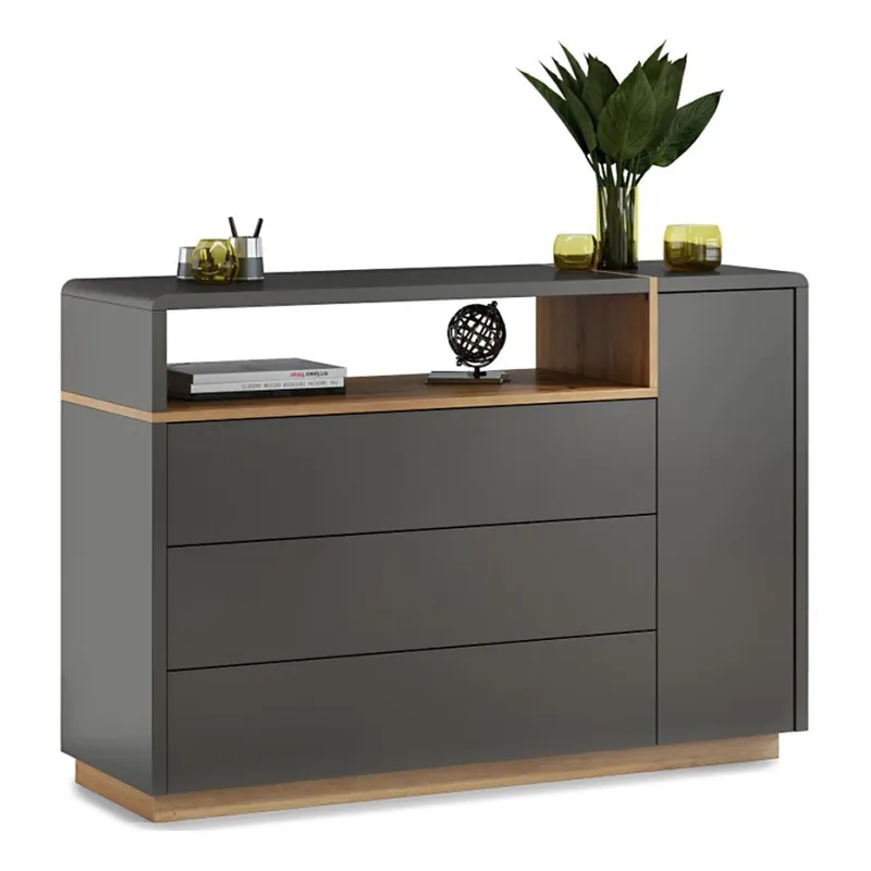 Komoda se zásuvkou FRED 135x94x45 cm antracit/dub artisan Dokud Zásoby Vydrží