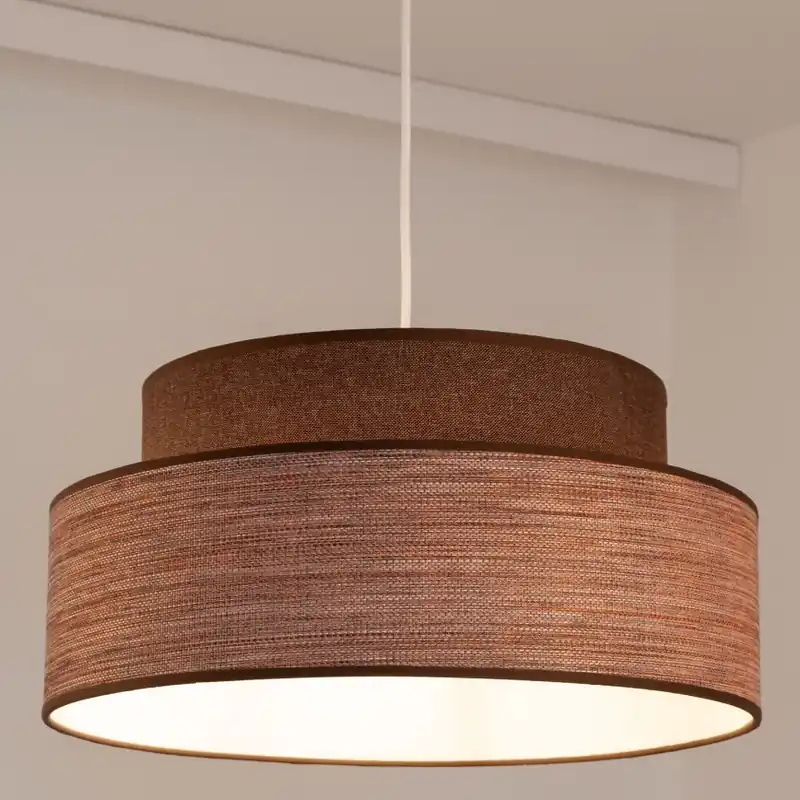 Lustr na lanku GRACE 1xE27/60W/230V pr. 40 cm hnědá/béžová Časově Omezené