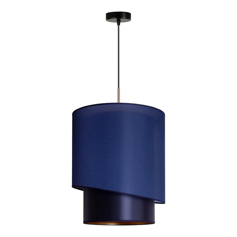 Omezená Nabídka Duolla - Lustr na lanku PARIS 1xE27/15W/230V pr. 40 cm modrá/zlatá