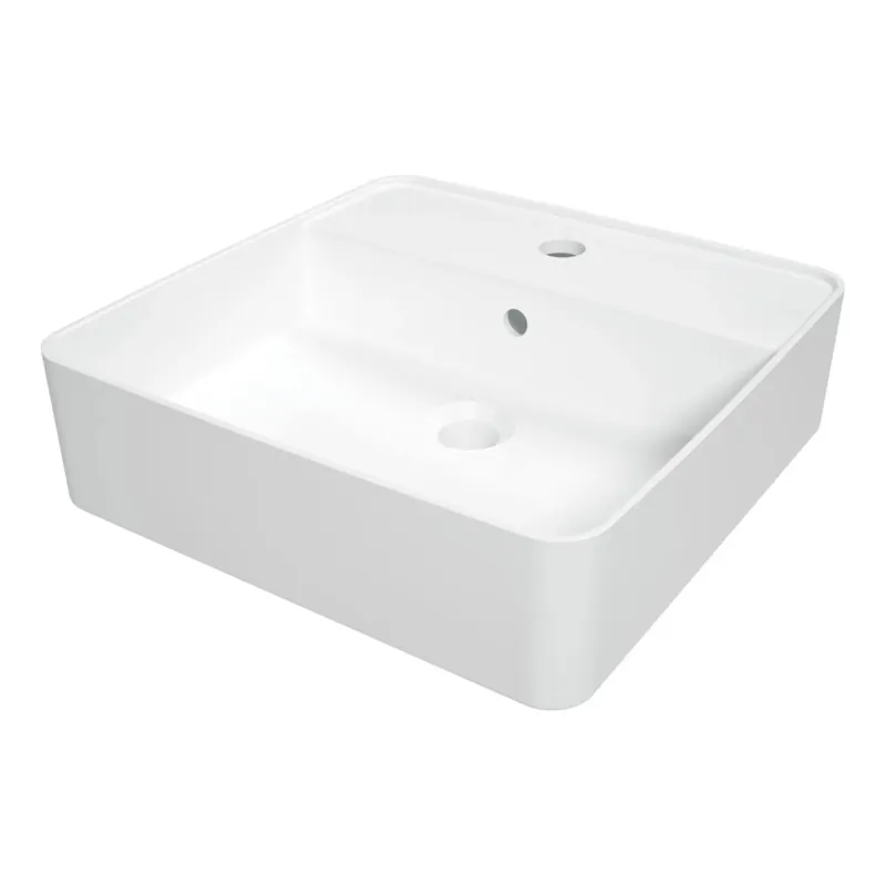 Časově Omezené Deante CGS_6U4B - Umyvadlo na desku s otvorem pro baterii SQUARE 42x42 cm keramika/bílá