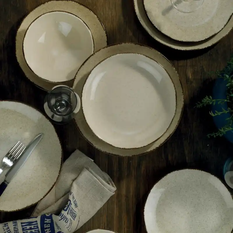 Jídelní sada 24 ks béžová/porcelán Originální