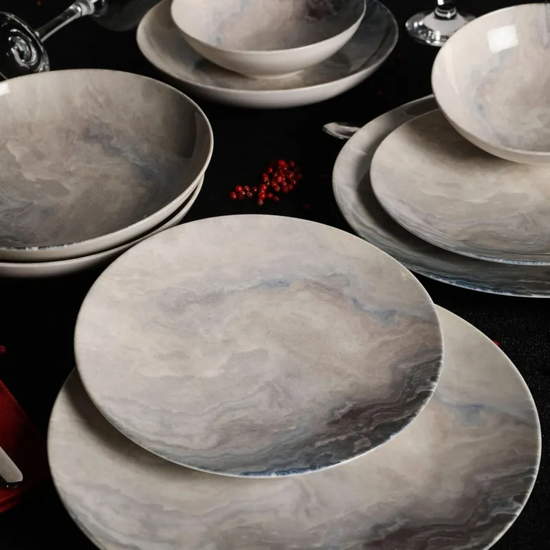 Výprodej Jídelní sada 24 ks hnědá/porcelán