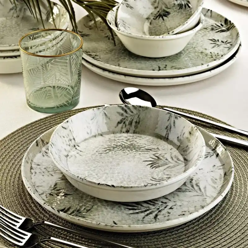 Sleva Jídelní sada 12 ks šedá/porcelán