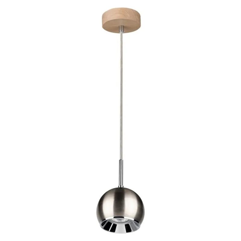 LED Lustr na lanku BALL WOOD 1xGU10/5W/230V matný dub Cenově Výhodný