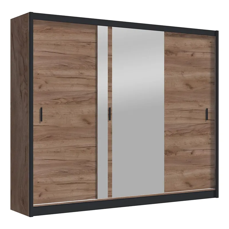 Koupit Online Šatní skříň se zrcadlem SABRINA 250x215x61 cm dub craft