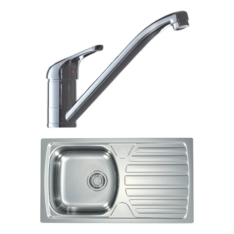 ALVEUS SETA259 - Kuchyňský dřez BASIC 78x43,5 cm + dřezová baterie RIVIERA 14,8 cm satin/lesklý chrom Dokud Zásoby Vydrží