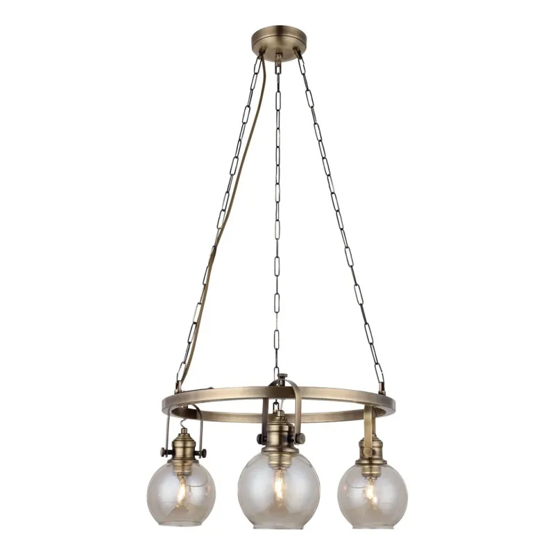 Poslední Šance Lustr na řetězu POLINO 3xE27/40W/230V bronzová