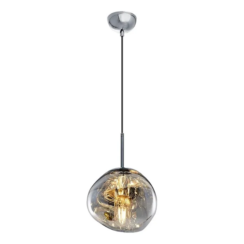 Lustr na lanku CRUMPLED 1xE27/24W/230V pr. 18 cm kouřová Akční Cena