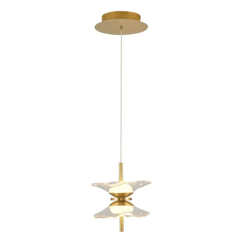 LED Lustr na lanku BUTTERFLY 2xLED/5W/230V 3000K zlatá Finální Výprodej