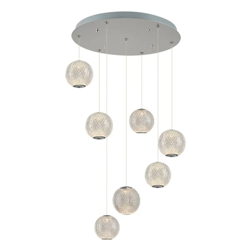 Sezónní Sleva LED Lustr na lanku CREMONA 7xLED/5W/230V 3000K matný chrom