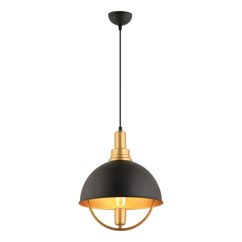 Koupit Online Lustr na lanku MONZA 1xE27/40W/230V pr. 30 cm černá/zlatá