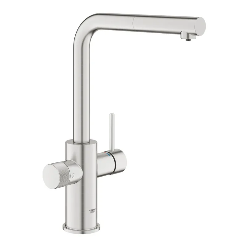 GROHE 30601DC0 - Dřezová baterie BLUE PURE s výsuvnou koncovkou nerez Cenová Bomba