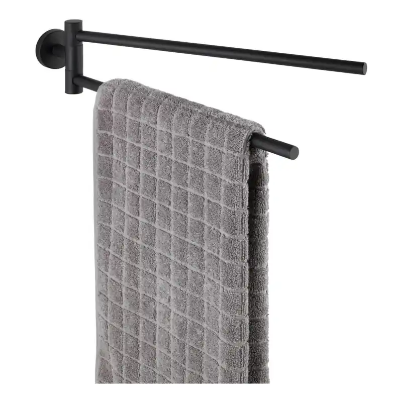 Must-Have WENKO 24238100-Držák ručníků BOSIO BLACK 5,5x43 cm nerez/stříbrná