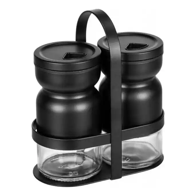 WENKO 55081100 - Kořenková sada BLACK OUTDOOR KITCHEN 12x14,5 cm čirá/černá Nejprodávanější