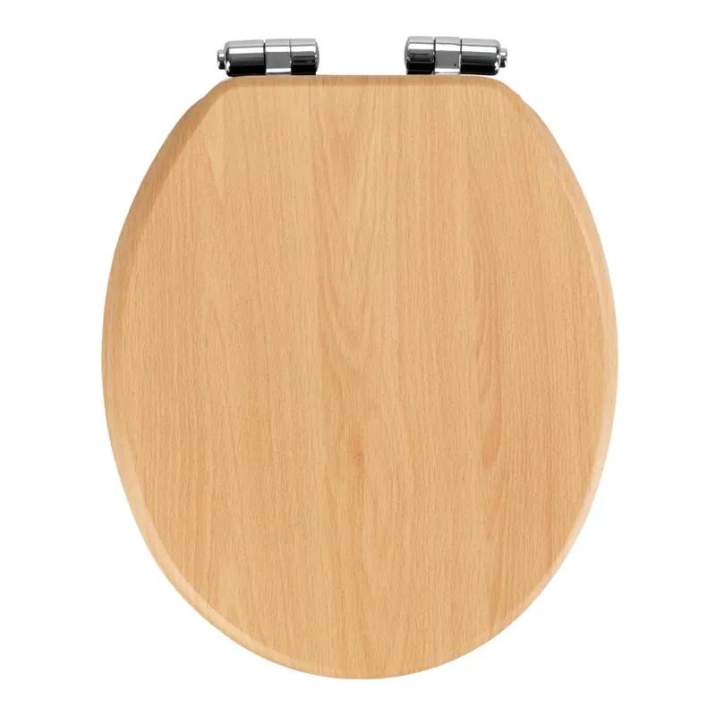 WENKO 22979100-WC sedátko NATURAL BEECH 35,5x42,5 cm hnědá/stříbrná Cenová Bomba