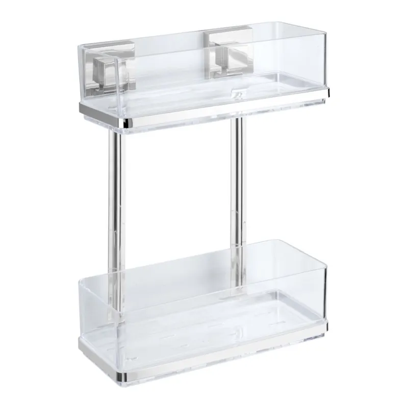 Cenová Bomba WENKO 22691100-Regál VACUUM-LOC QUADRO ED 25,5x32,5 cm stříbrná/lesk. chrom/čirá