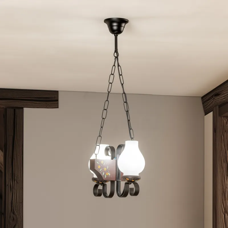 Brilagi - Lustr na řetězu QUEEN 2xE14/40W/230V buk/wenge Poslední Šance