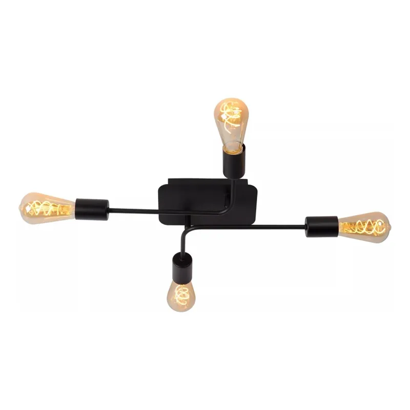 Výhodná Nabídka Lucide 21118/04/30 - Přisazený lustr LESTER 4xE27/40W/230V černá