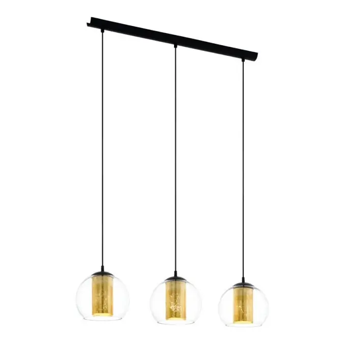 Nejprodávanější Eglo 79461 - Lustr na lanku BOLSANO 3xE27/28W/230V zlatá/černá