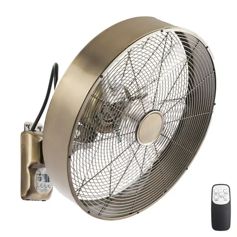 Super Cena ZEVENTI - Nástěnný ventilátor FANNY 50W/230V pr. 45 cm bronzová + dálkové ovládání