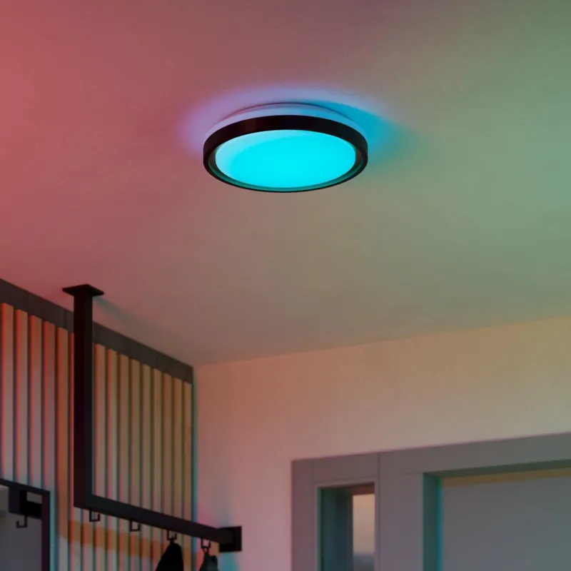 Levný Eglo 300684 - LED RGBW Stmívatelné stropní svítidlo MALERAMARA-Z LED/14W/230V 2700-6500K pr. 35,7 cm černá/zlatá + dálkové ovládání