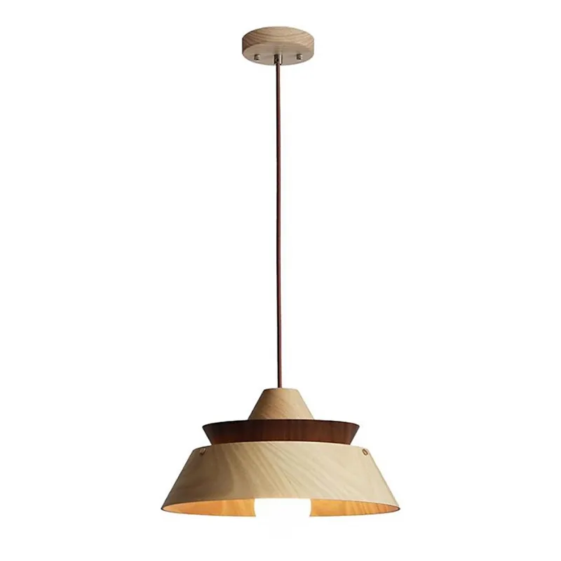 Dřevěný lustr na lanku 1xE27/60W/230V pr. 33 cm masiv/dub/ořech/kaučukovník Finální Výprodej