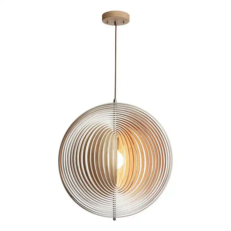 Dřevěný lustr na lanku 1xE27/60W/230V pr. 50 cm masiv/dýha/kaučukovník Must-Have
