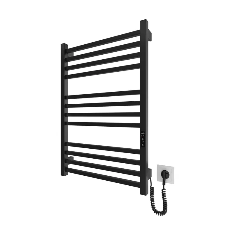 Koupelnový žebříkový radiátor HF LONDON 165W/230V 77x53 cm černá pravá Rychlé Dodání