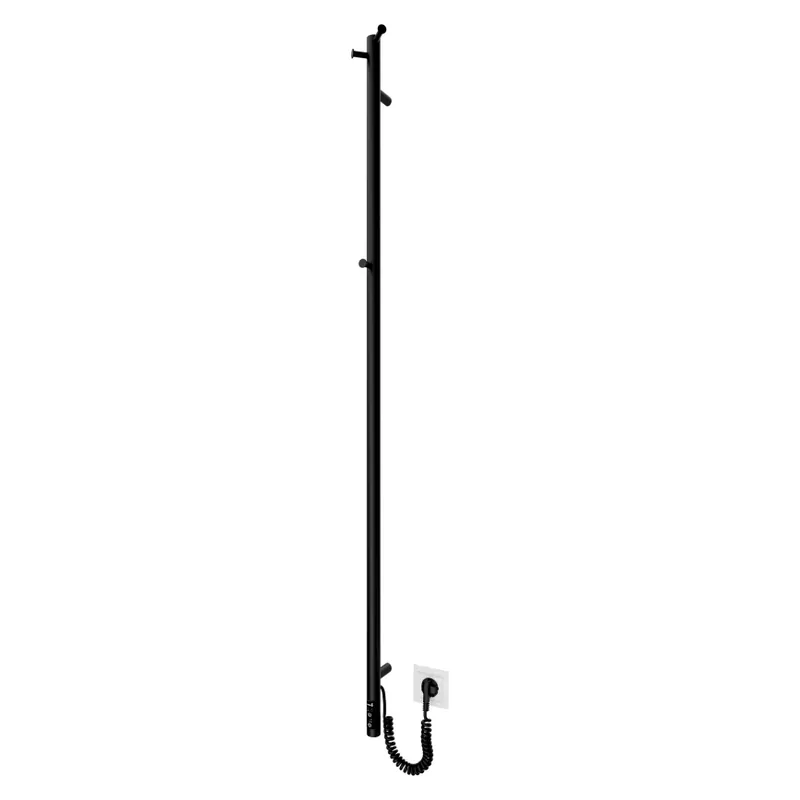 Koupelnový radiátor RAY 35W/230V 150x30 cm IP44 nerez/černá Výhodná Nabídka