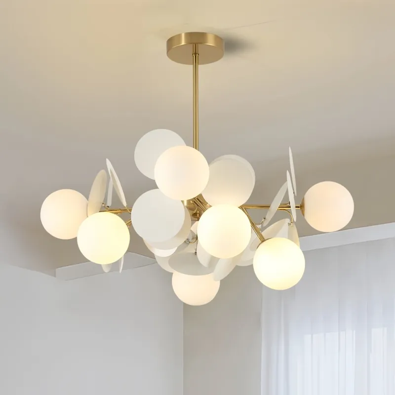 Cenová Bomba Brilagi - Lustr na tyči BALMO 8xG9/9W/230V pr. 60 cm zlatá/bílá