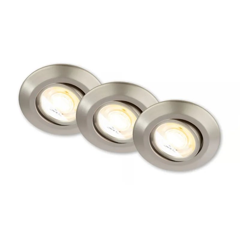 Briloner 7587032 - SADA 3x LED Stmívatelné koupelnové podhledové svítidlo KLIRA LED/4,9W/230V 2500/3000/4000K IP23 matný chrom Tovární Cena