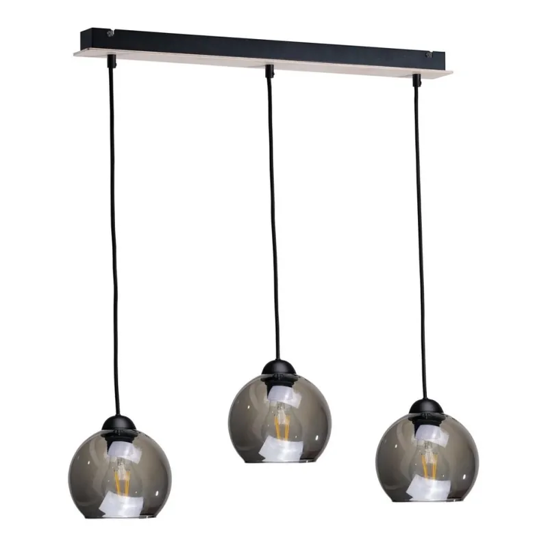 Lustr na lanku UNO WOOD 3xE27/60W/230V černá/hnědá Přímo Od Výrobce