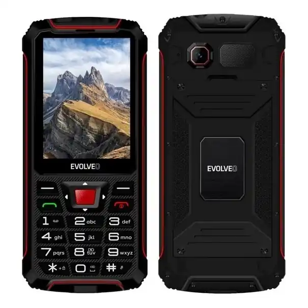 Evolveo - StrongPhone W4 vodotěsný Dual SIM telefon černá/červená Rychlé Dodání