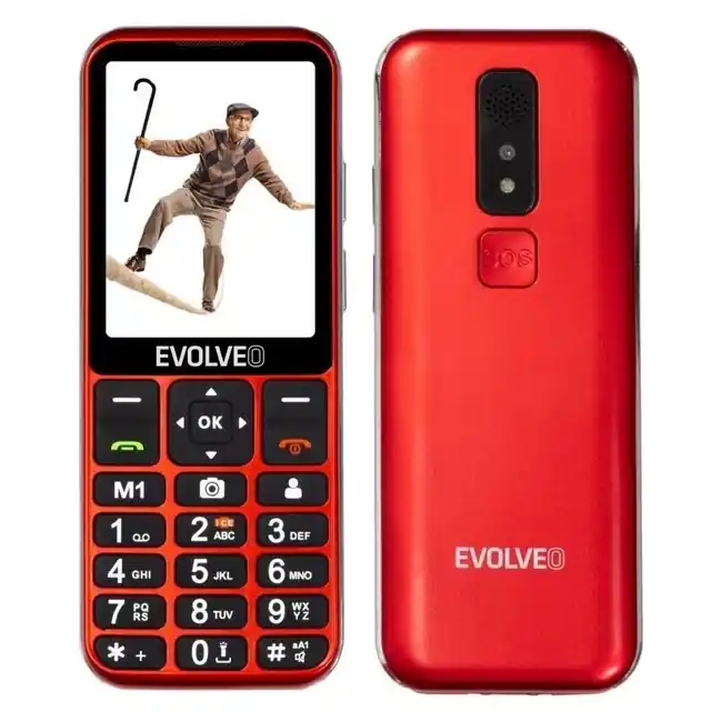 Evolveo - EasyPhone LT 4G mobilní telefon pro seniory červená Zlevněný